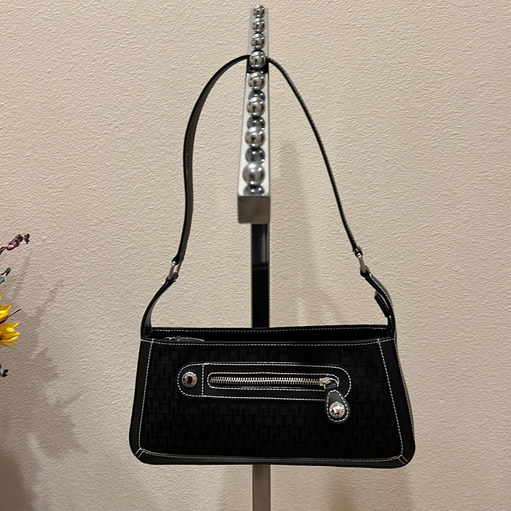 NWOT, “Tommy Hilfiger” Handbag. Color - Black Monogram.